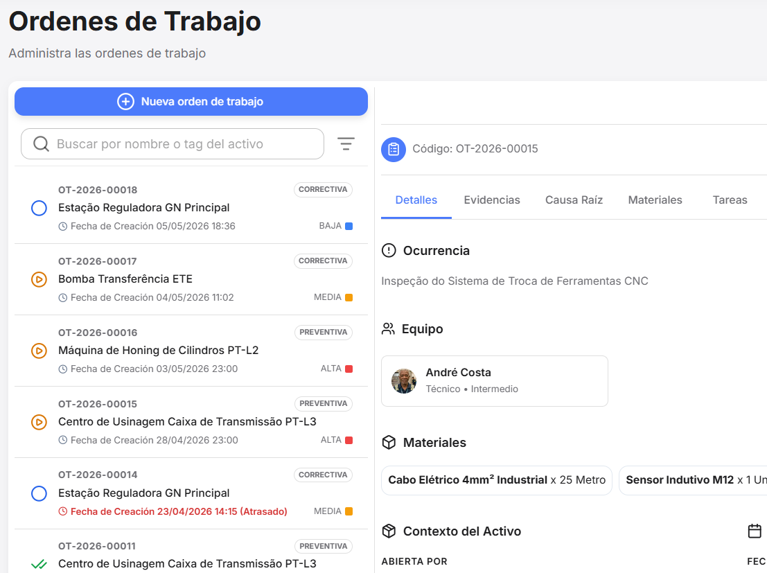 Pantalla operativa de YUFRA
